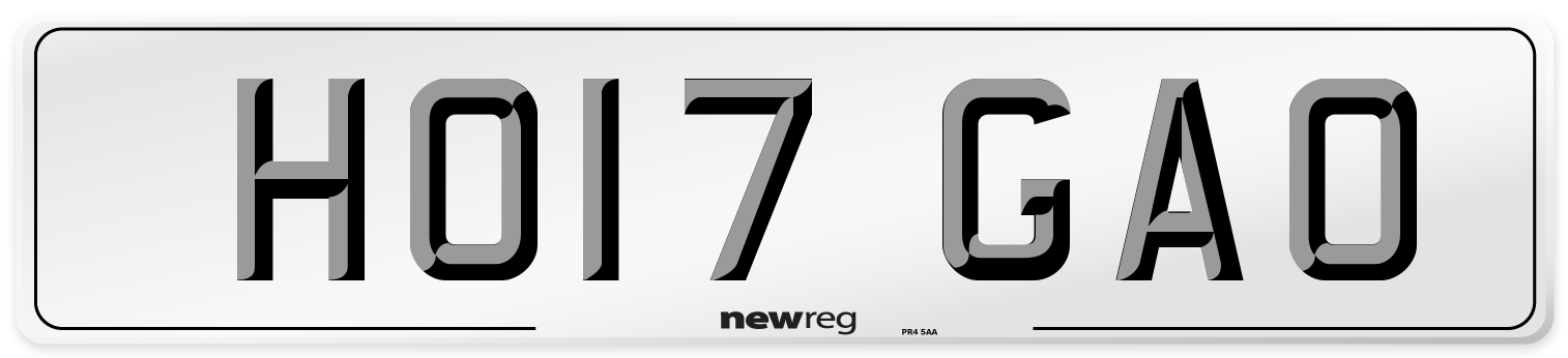 HO17 GAO Number Plate from New Reg